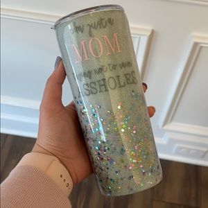 Custom glitter tumbler